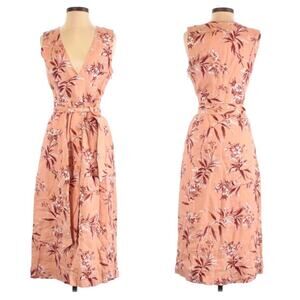 JOIE $298 NWT Designer Blush Pink & Cream Belt Wrap Floral Dress – Small